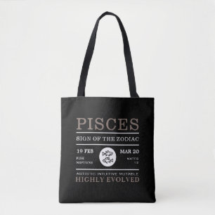 Bolso De Tela Rótulo Pisces del Zodiac, Astrológico