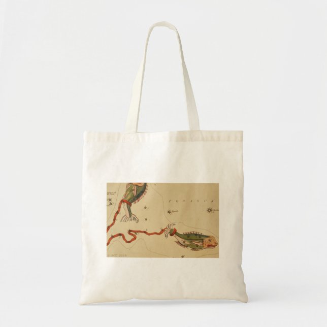 Bolso De Tela Rótulo Pisces Zodiac (Frente)
