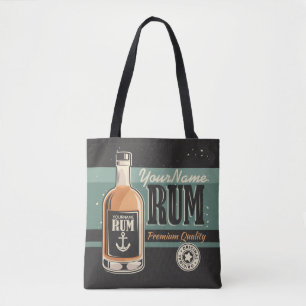 Bolso De Tela Rótulo retro del frasco de licor de aluminio perso