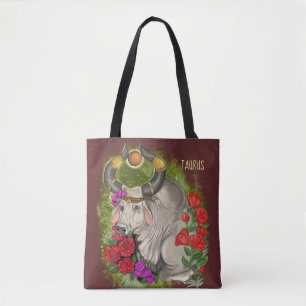 Bolso De Tela Rótulo Taurus Zodiac