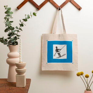 Bolso De Tela Rótulo Tote Bag con elevador de esquí