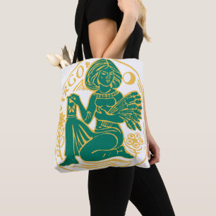 Bolso De Tela Rótulo Virgo del Zodiaco en un