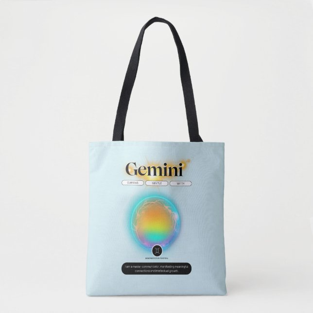 Bolso De Tela Rótulo Zodiaco moderno Elemento Aire De Cita Gemin (Anverso)