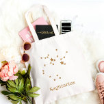 Bolso De Tela Rótulo Zodiaco moderno Sagittarius de Oro| Incendi<br><div class="desc">Rótulo Zodiaco moderno Sagittarius de Oro| Incendio de elementos</div>