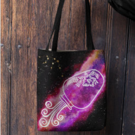 Bolso De Tela Rótulo Zodiaco Personalizado de Galaxy Aquarius