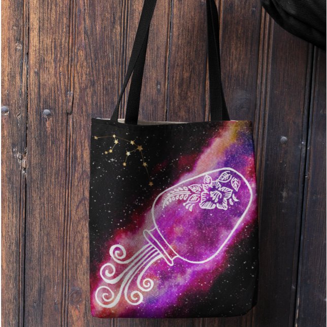Bolso De Tela Rótulo Zodiaco Personalizado de Galaxy Aquarius (Subido por el creador)