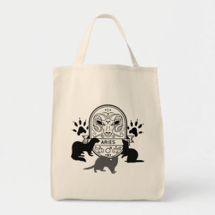 Bolso De Tela Rótulo zodiaco y Mascotas coincidentes. Aries.Ferr