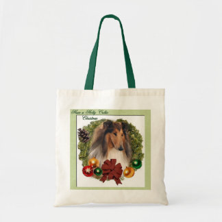 Bolso De Tela Rough Collie Navidades Regalos