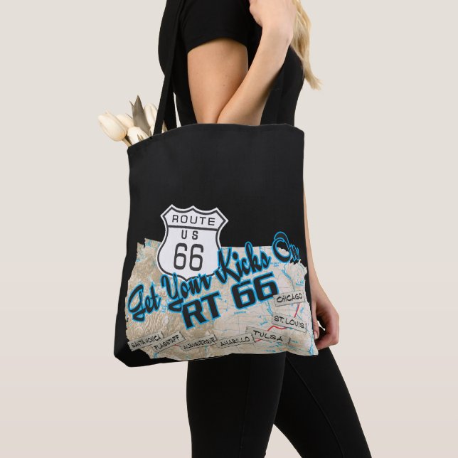 Bolso De Tela route 66 get your kicks tote (Detalle)