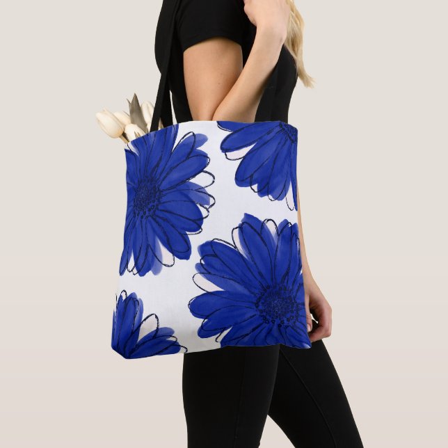 Bolso De Tela Royal Blue Daisies (Detalle)