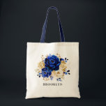 Bolso De Tela Royal Blue Yellow Gold Floral Bridesmaid regalo To<br><div class="desc">Elegante bolsa de regalo de doncella de oro azul real con un elegante ramo de azul real,  marina,  oro,  flores de rosa de color amarillo y hojas de eucalipto. Comuníquese conmigo para obtener ayuda sobre la personalización o si necesita cualquier otro producto con este diseño.</div>