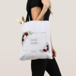 Bolso De Tela Royal Burgundy Marsala Floral Bridesmaid<br><div class="desc">Diseño romántico de tarjetas con magníficos ramos de acuarela,  un divisor floral único y hermosas fuentes. Utilice la herramienta Personalizar para agregar su información. Para ver los artículos que coincidan,  por favor,  visite mi Colección Floral Real de Borgoña.</div>