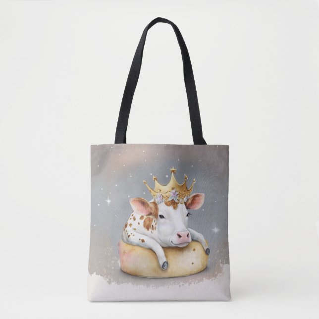 Bolso De Tela Royal Cow Dreaming on Cheese Throne                (Anverso)
