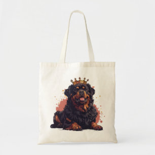 Bolso De Tela Royal Rottweiler Dog Queen Crown
