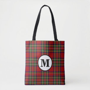 Bolso De Tela Royal Stewart Tartan Plaid Scottish Clan Monograma