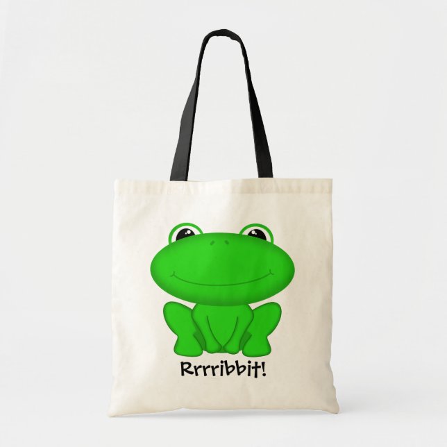 Bolso De Tela ¡Rrrribbit! Froggie verde (Frente)