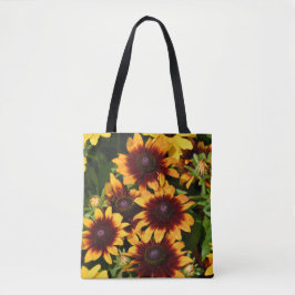 Bolso De Tela Rubeckias floral amarillo y bronce