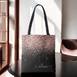 Bolso De Tela Rubor Rosa Rosa Oro Negro Purpurina Monograma Nomb<br><div class="desc">Dorado rosa rosa negro, dorado rosa rosado y chispa de imitación rosada de Rubor y elegante bolsa de libros monograma Purpurina. Esta Bolsa de Libros puede ser personalizada para incluir su nombre inicial y de pila y entregarse como regalo para Navidades, Dulce 16 Cumpleaños, Ducha de Novias o un Boda....</div>