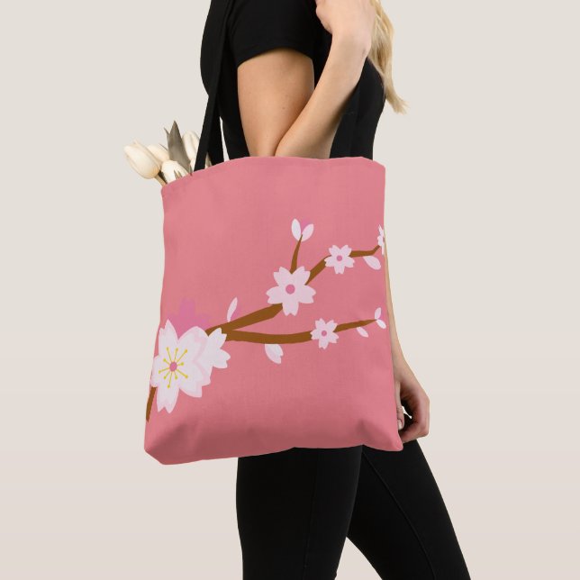 Bolso De Tela Rubor rosa Sakura CHerry Blossom japonés (Detalle)