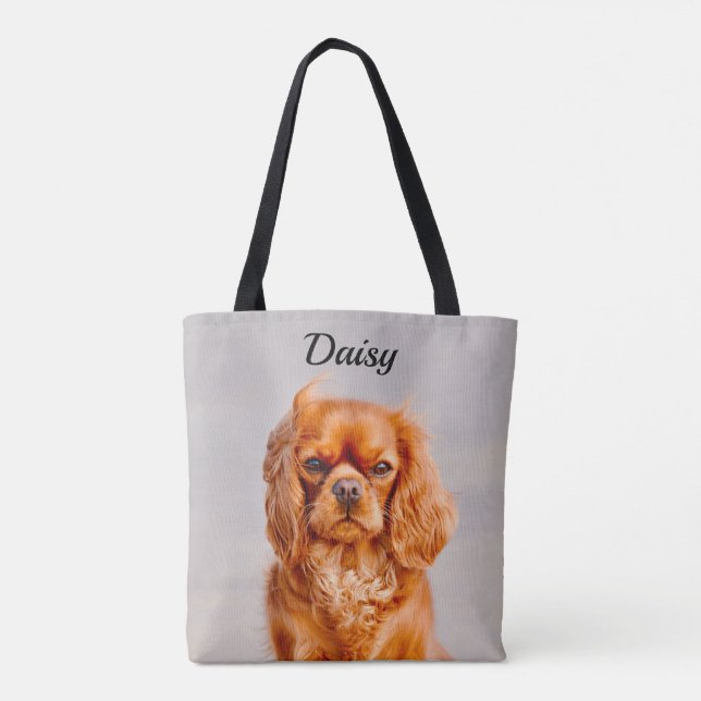 Bolso De Tela Ruby Cavalier King Charles Spaniel Dog (Reverso)