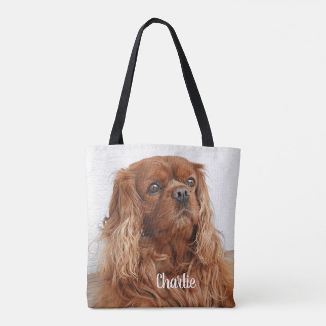 Bolso De Tela Ruby Cavalier King Charles Spaniel Dog (Reverso)