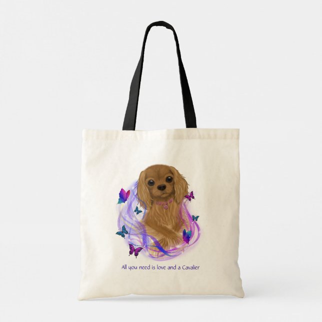 Bolso De Tela Ruby Magic Cavalier King Charles Spaniel   (Reverso)