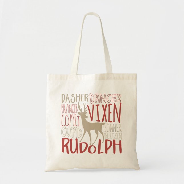 Bolso De Tela Rudolph Reindeer Silhouette (Frente)