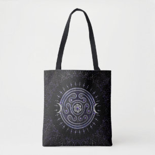 Bolso De Tela Rueda de Hecate con Ametist y Plata