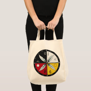 Bolso De Tela Rueda de la medicina Mandala Ronda indígena