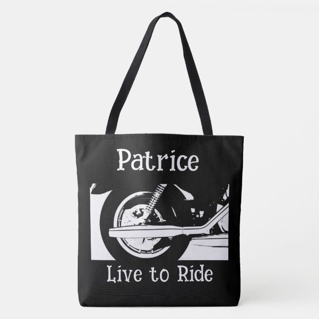 Bolso De Tela Rueda De Motocicleta De Vivir A Pasar (Anverso)
