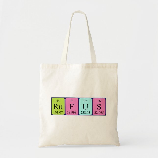 Bolso De Tela Rufus periodic table name tote bag (Frente)