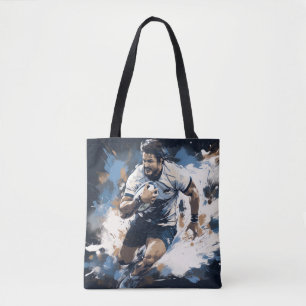Bolso De Tela Rugby Action Sport Pintura Resumen Decor Art