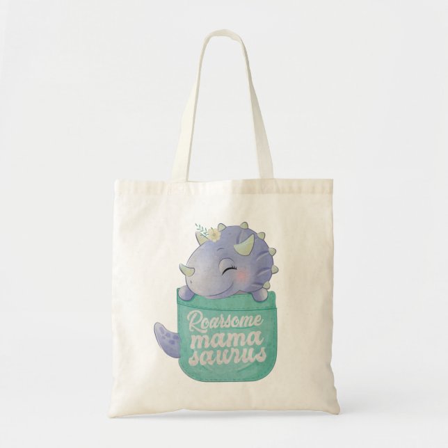 Bolso De Tela Rugiente Mamasaurio (Frente)