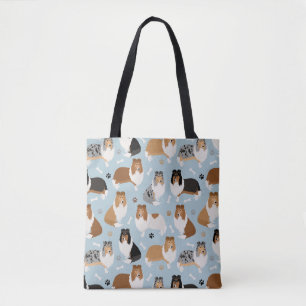 Bolso De Tela Rugosas hojas de collie y huesos
