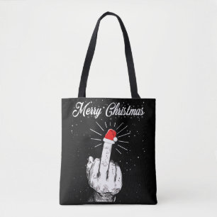 Bolso De Tela Ruidosa Feliz Navidad en mitad del Finger navideñ