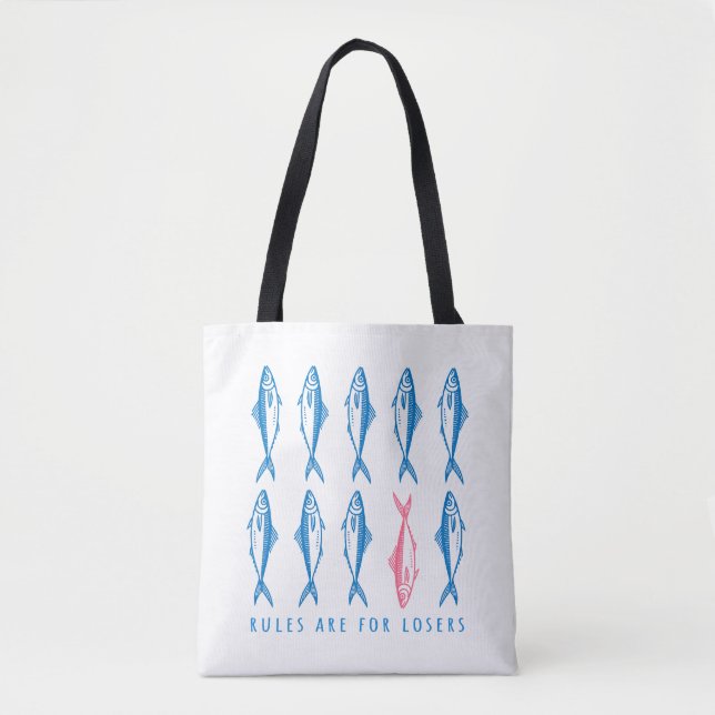 Bolso De Tela "Rules are For Losers" Funny Boho Coastal  (Anverso)