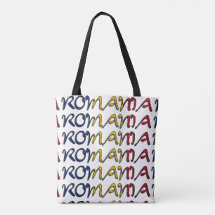 Bolso De Tela Rumania Bandera Colores Tipografía País europeo