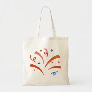 Bolso De Tela Ruptura de confeti: Terracota y Azul Presupuesto