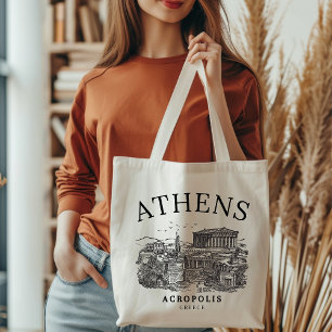 Bolso De Tela Rustic Acropolis of Greece Sketch
