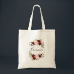 Bolso De Tela Rustic Boho Colorful Floral Bridesmaid Tote Bag<br><div class="desc">This rustic boho colorful floral bridesmaid tote bag is the perfect wedding gift to present your bridesmaids and maid of honor for a modern wedding. The design features pink,  purple,  red,  and burgundy watercolor peonies clustered into elegant bouquets with green foliage,  inspiring natural beauty.</div>