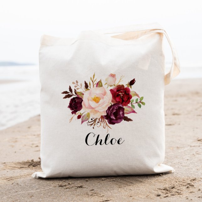 Bolso De Tela Rustic Floral bridesmaid,Wedding Gift (Subido por el creador)