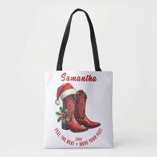 Bolso De Tela Rustic Line Dance Cowboy Boots (Anverso)