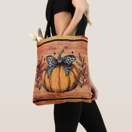 Bolso De Tela Rustic Pumpkin Fall Foliage