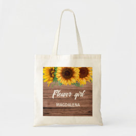Bolso De Tela Rustic Sunflower Flower girl Bridesmaids gift 