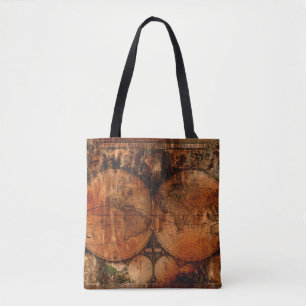 Bolso De Tela Rustic Vintage Old World Map Anólogo de historia