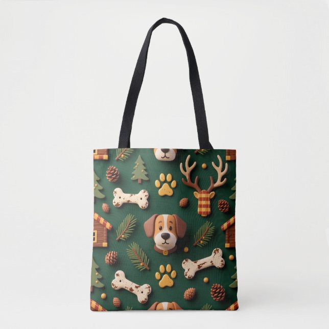Bolso De Tela Rustic Woodland Tote Bag – Lodge‑Inspired Pet (Anverso)