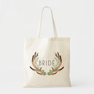 Bolso De Tela Rústica antílope y verde acuarela  Novia