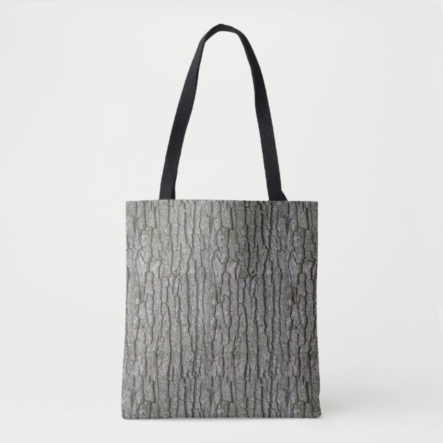 Bolso De Tela Rústica Faux Dry Wood Grain Tree Barble (Anverso)