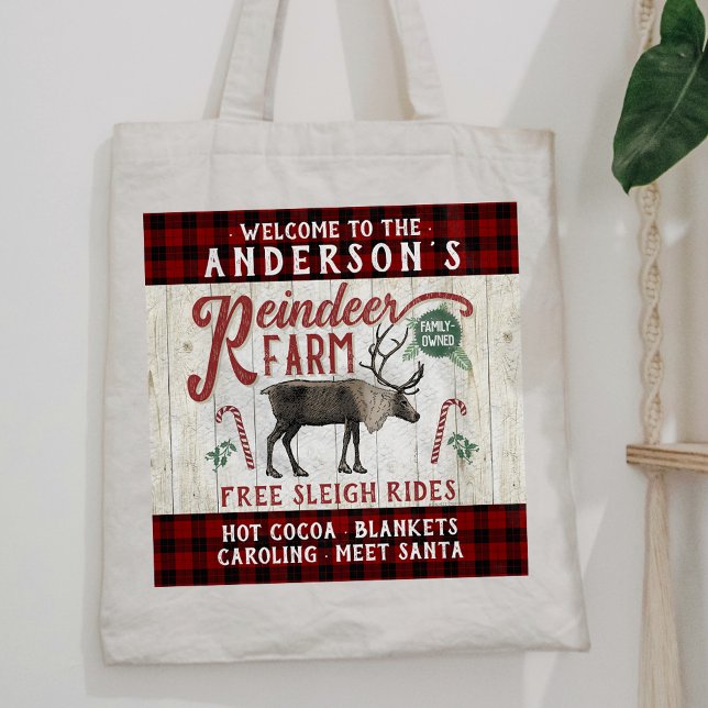 Bolso De Tela Rústica granja de renos nombre personalizado de gr (Subido por el creador)