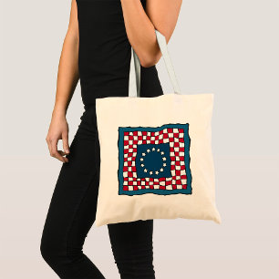 Bolso De Tela Rústica Patriótica Americana Quilt Pattern Arte de